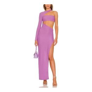 Bronx And Banco 'Amara' Purple One Shoulder Midi Dress Size S